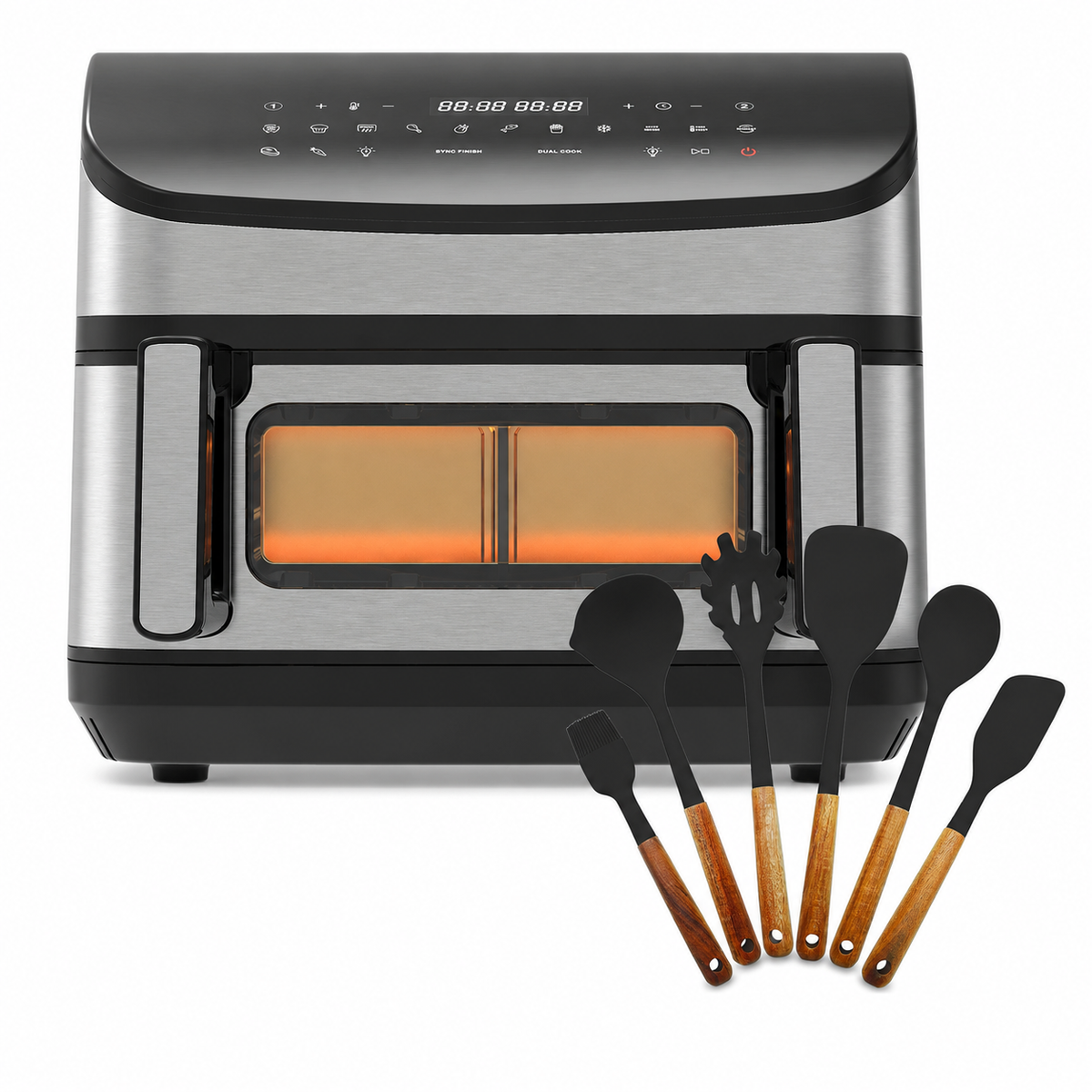 DualFry Fusion -airfryer ja premium-keittiövälinesetti