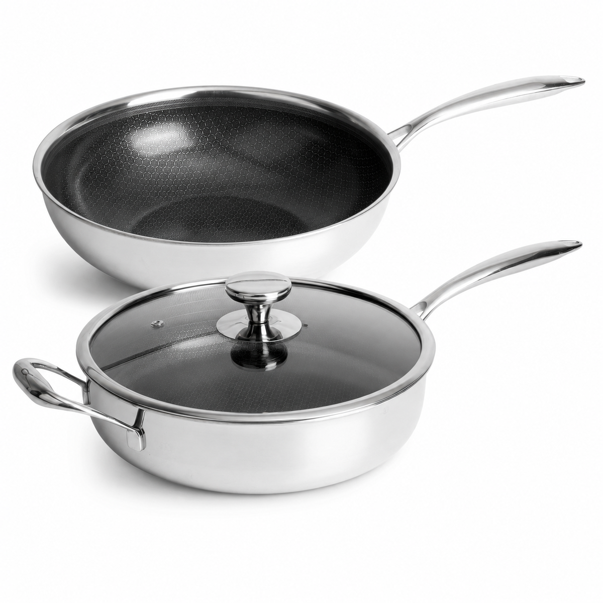 Hybridi-wok Ø28 cm ja sautépannu Ø28 cm