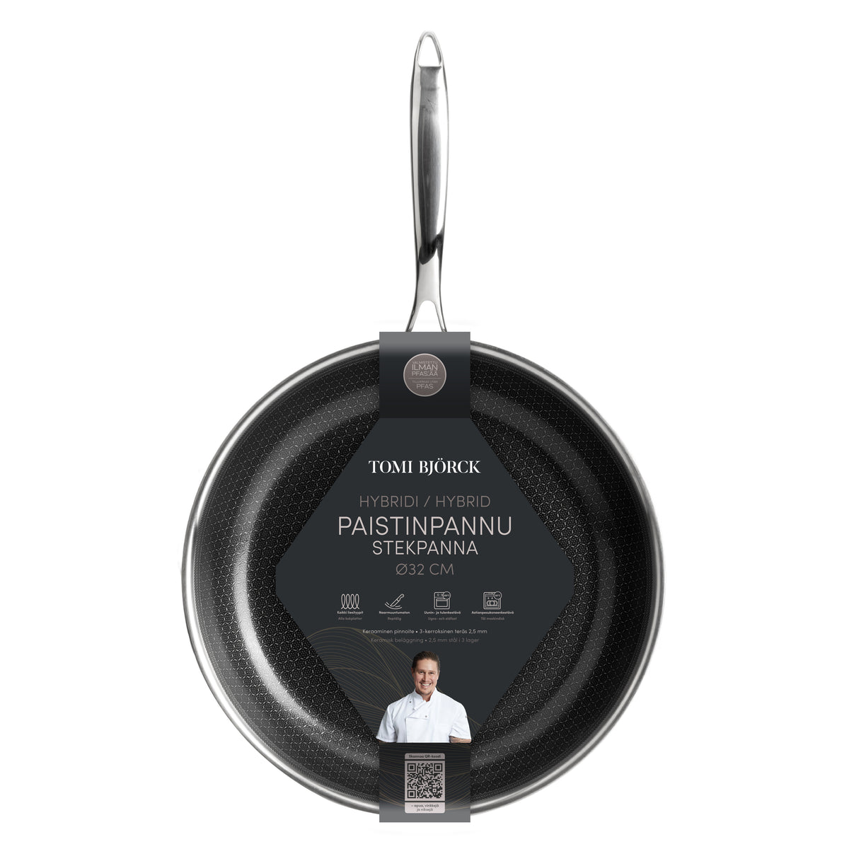 Pettämätön paistopinta – ilman PFAS-yhdisteitä.